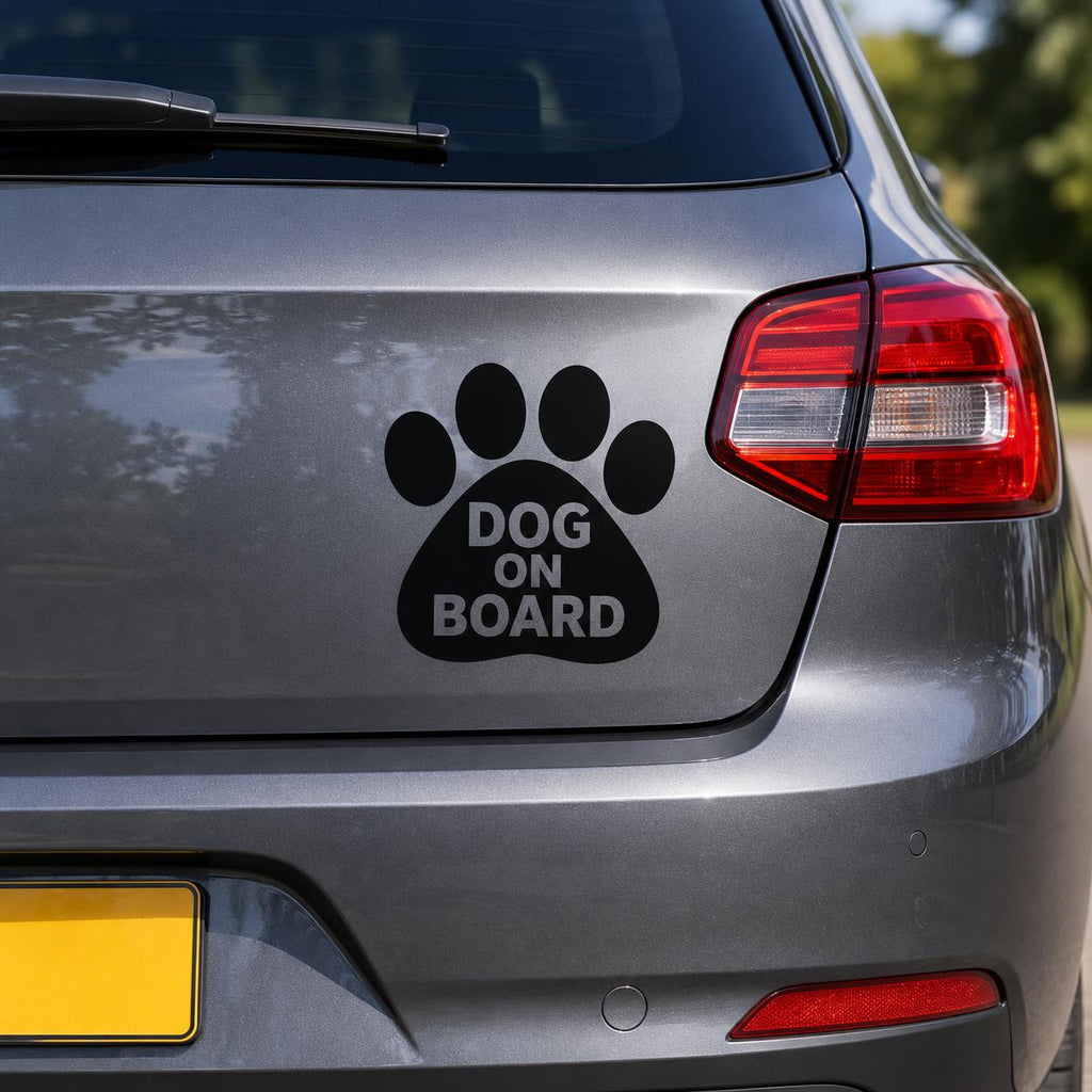 Dog on Board Car Decal – Waterproof Vinyl Window Sticker