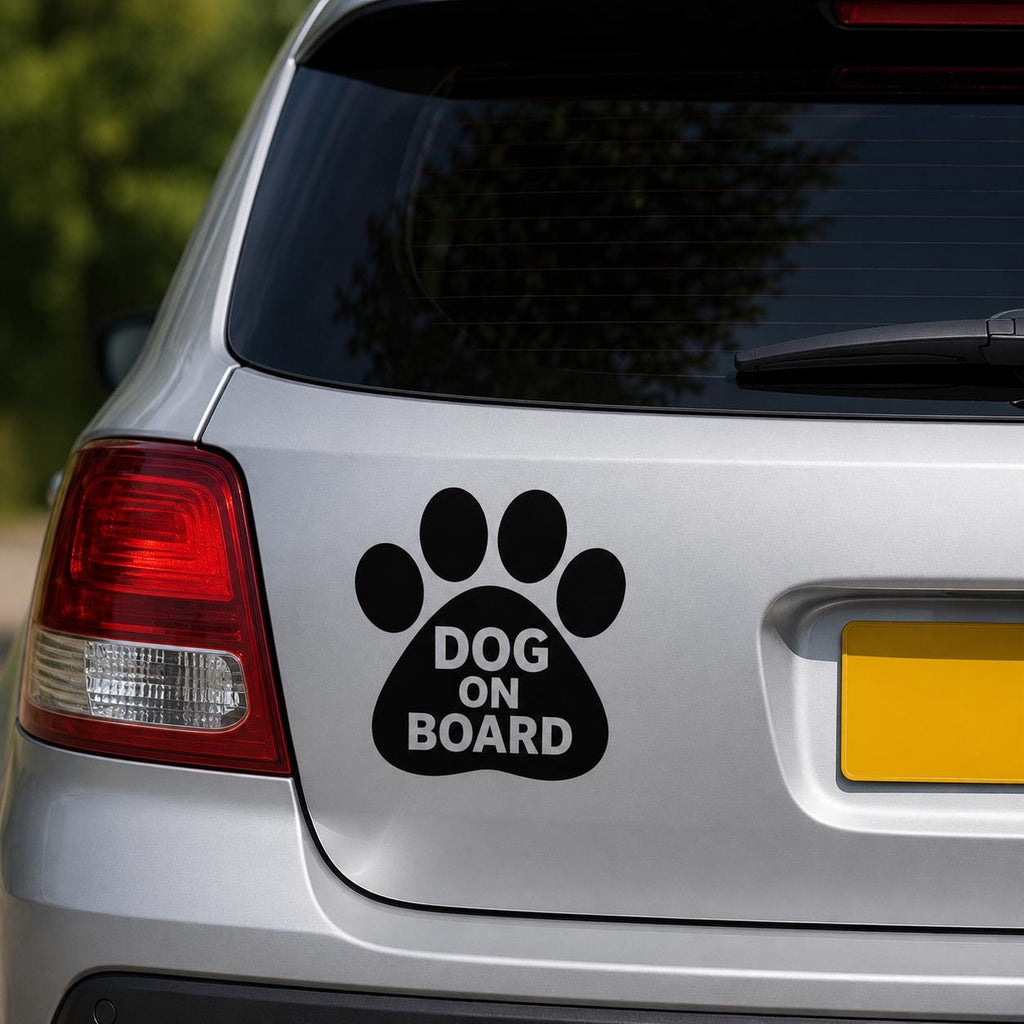 Dog on Board Car Decal – Waterproof Vinyl Window Sticker