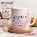 Personalised Name Mug – Pink Marble Teacher or Birthday Gift