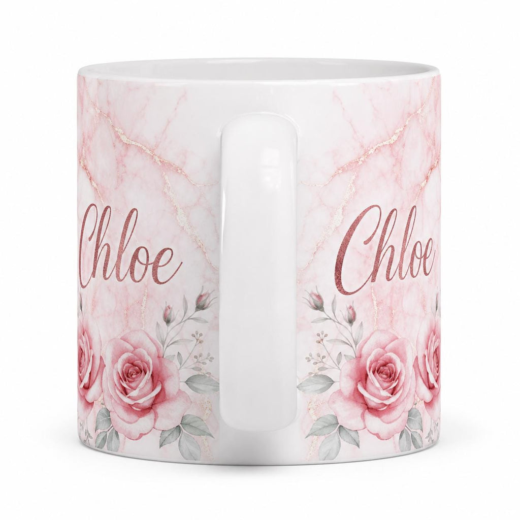 Personalised Name Mug – Pink Marble Teacher or Birthday Gift