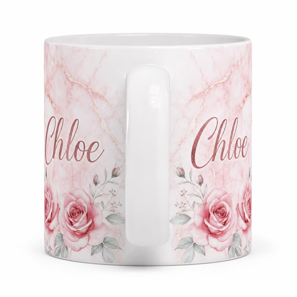 Personalised Name Mug – Pink Marble Teacher or Birthday Gift