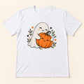 Ghost Pumpkin T Shirt - White Adult Halloween Top