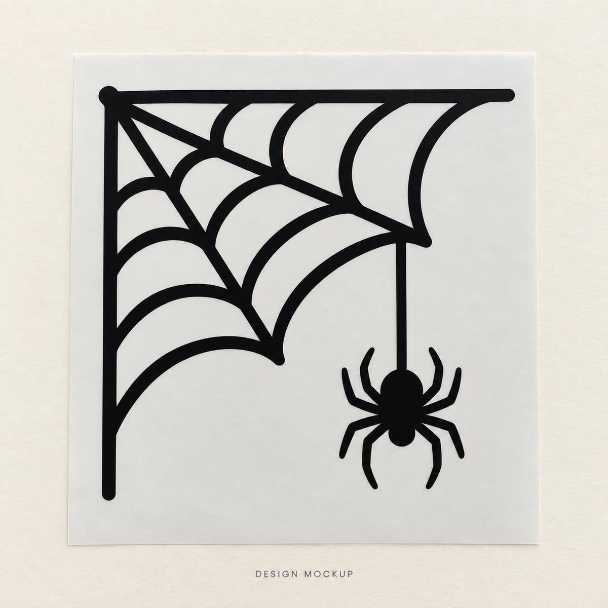 Spider Web Vinyl Decal - Halloween Black Sticker 10cm