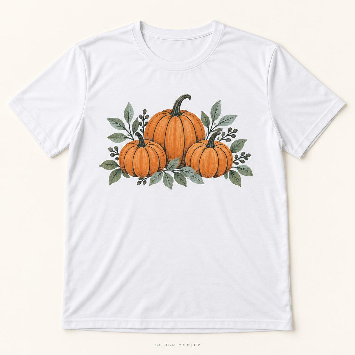 Pumpkin Trio T Shirt - White Adult Halloween Top